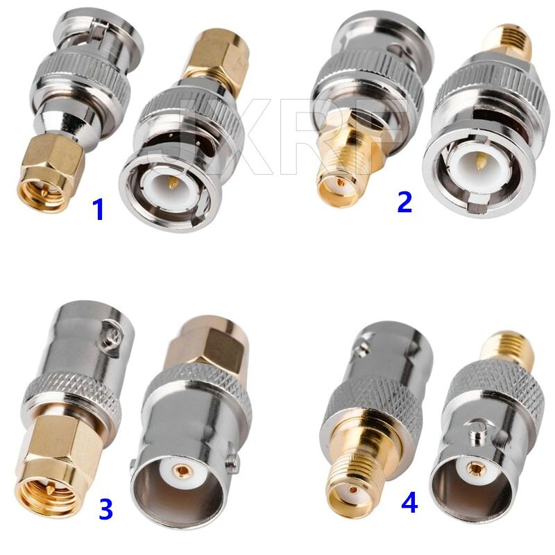 JXRF同轴连接器BNC公母转SMA公母对讲机天线转接头射频适配器转换