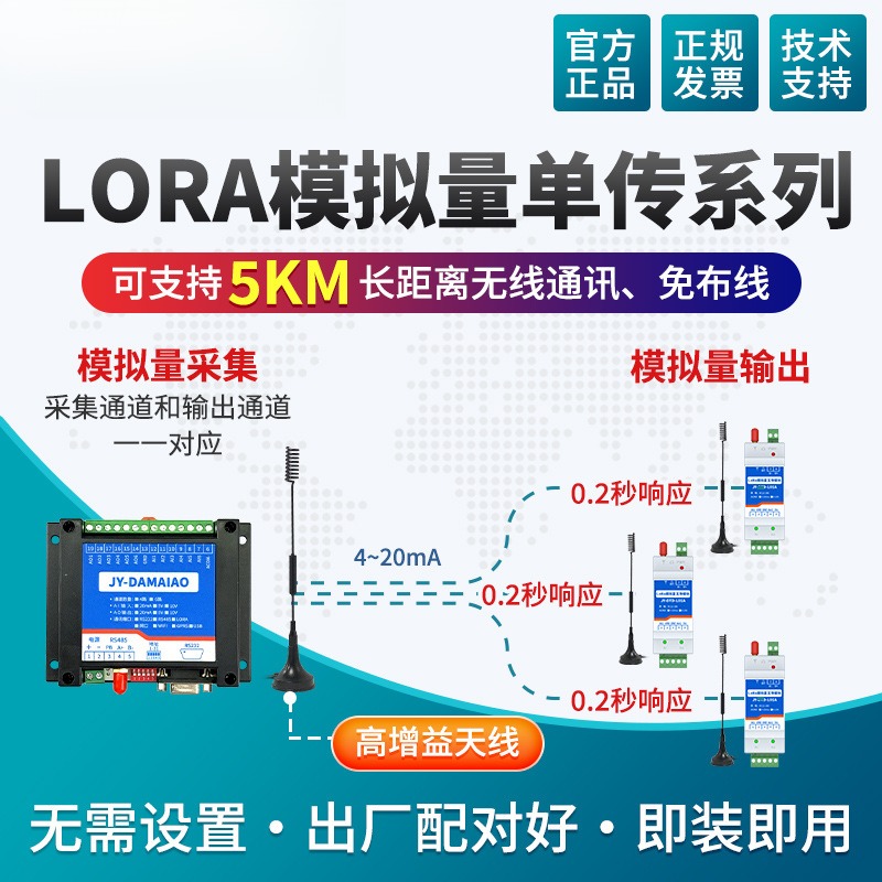 聚英1路模拟量4-20ma单向对传