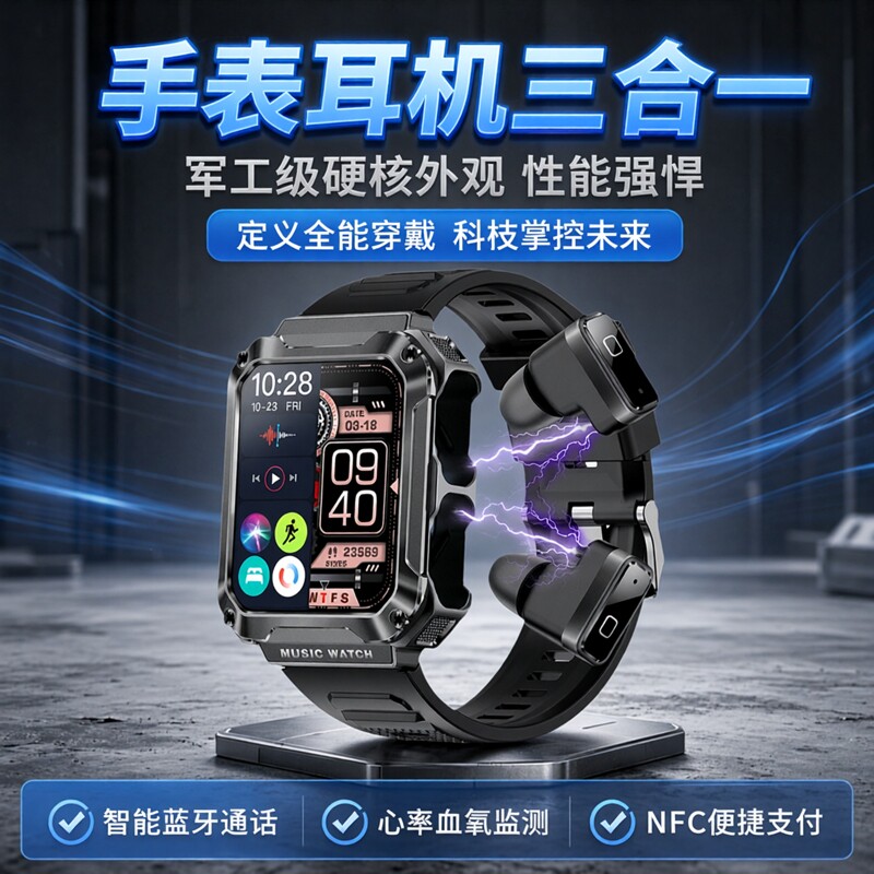 三防智能手表蓝牙耳机运动通话户外长续航健康多功能IOS/安卓通用图片