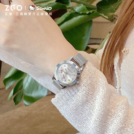 正港玉桂狗手表女生初高中学生高颜值小众防水HelloKitty石英表