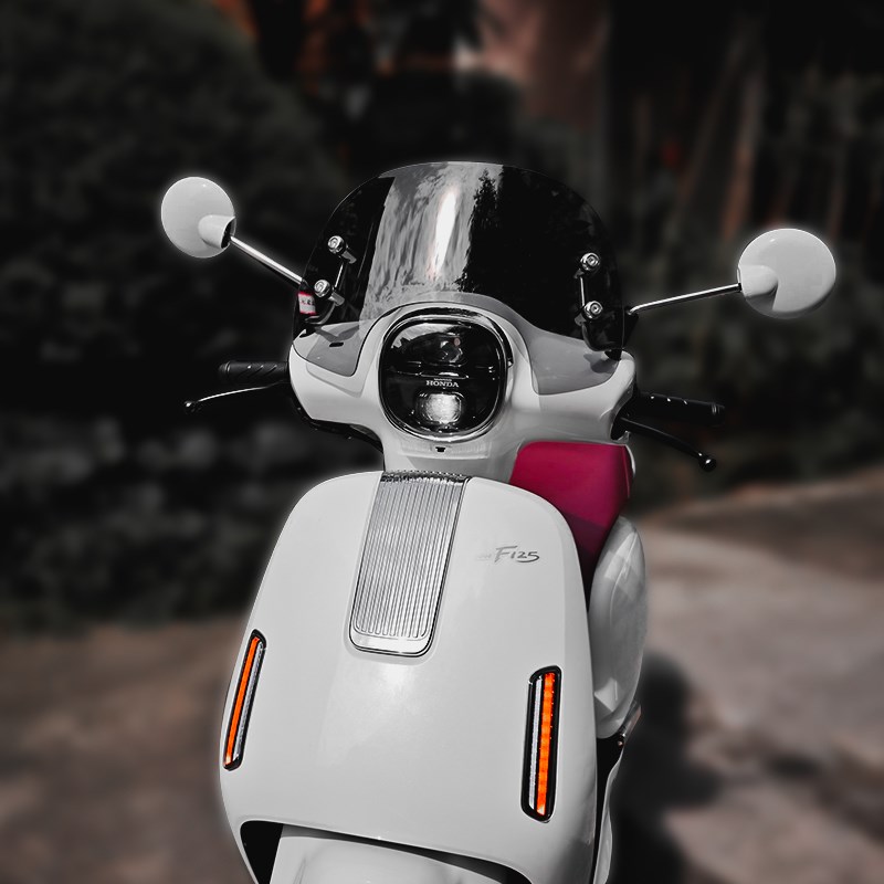 天飞仕适用本田NW F125风挡改装 F125前挡风复古防风板挡雨板配件