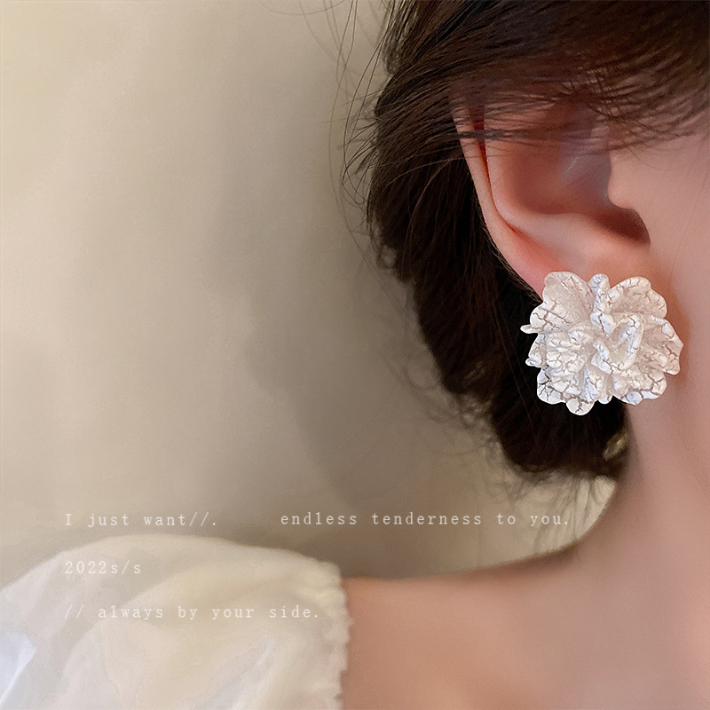 银针花朵耳环东大门清新设计女