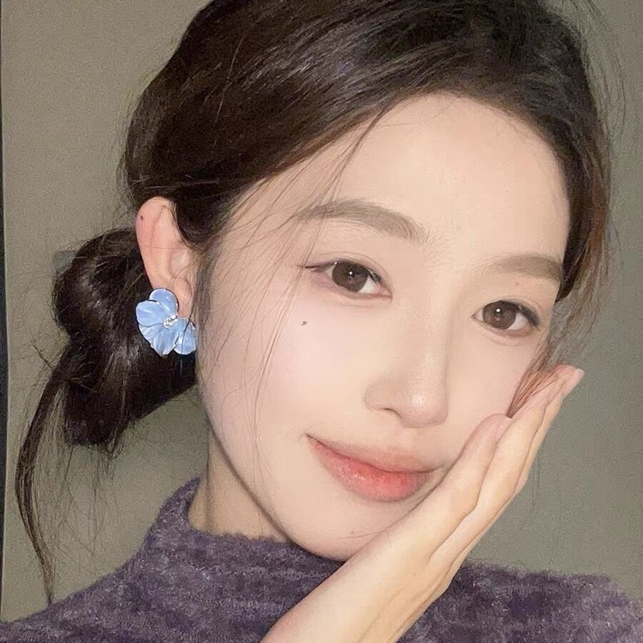 复古轻奢滴油花朵耳环耳钉女