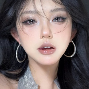 欧美夸张满钻大圈圈银针耳环女超闪银色简约百搭耳夹 繁星点点