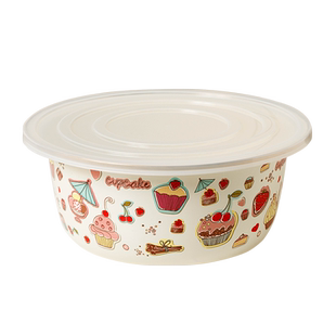 搪瓷盆和面醒面厨房家用食品级珐琅带盖揉面专用加厚洗菜备菜凉拌