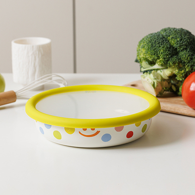 带盖搪瓷碗大号冰箱保鲜盘食品级新式珐琅个人专用加厚泡面非陶瓷