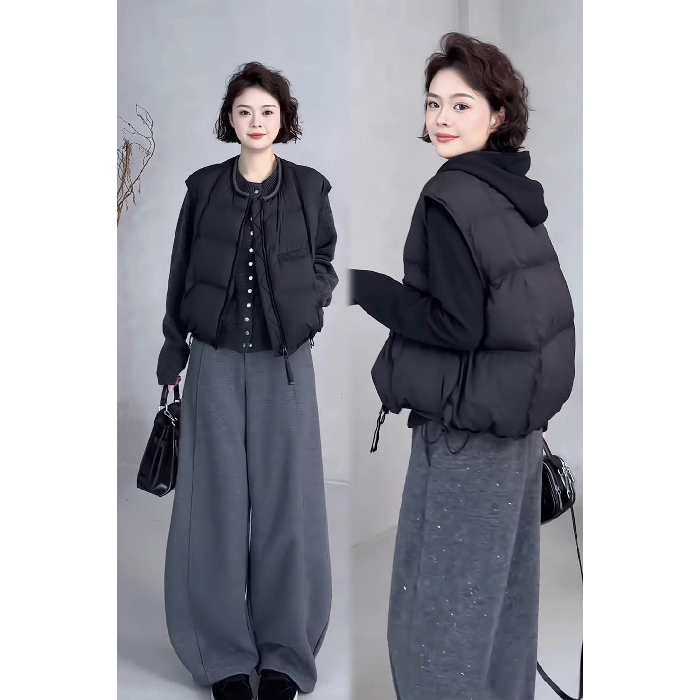 2025秋冬简约双拉链白鸭绒马甲女洋气时尚休闲百搭圆领坎肩上衣女,女装/女士精品,羽绒服,淘宝优惠券,粉丝福利购,淘宝优惠卷