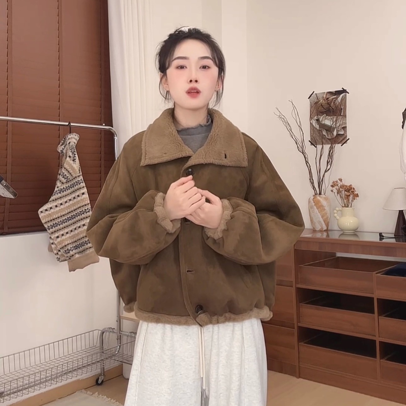 毛绒外套女冬季韩版加厚2025新款