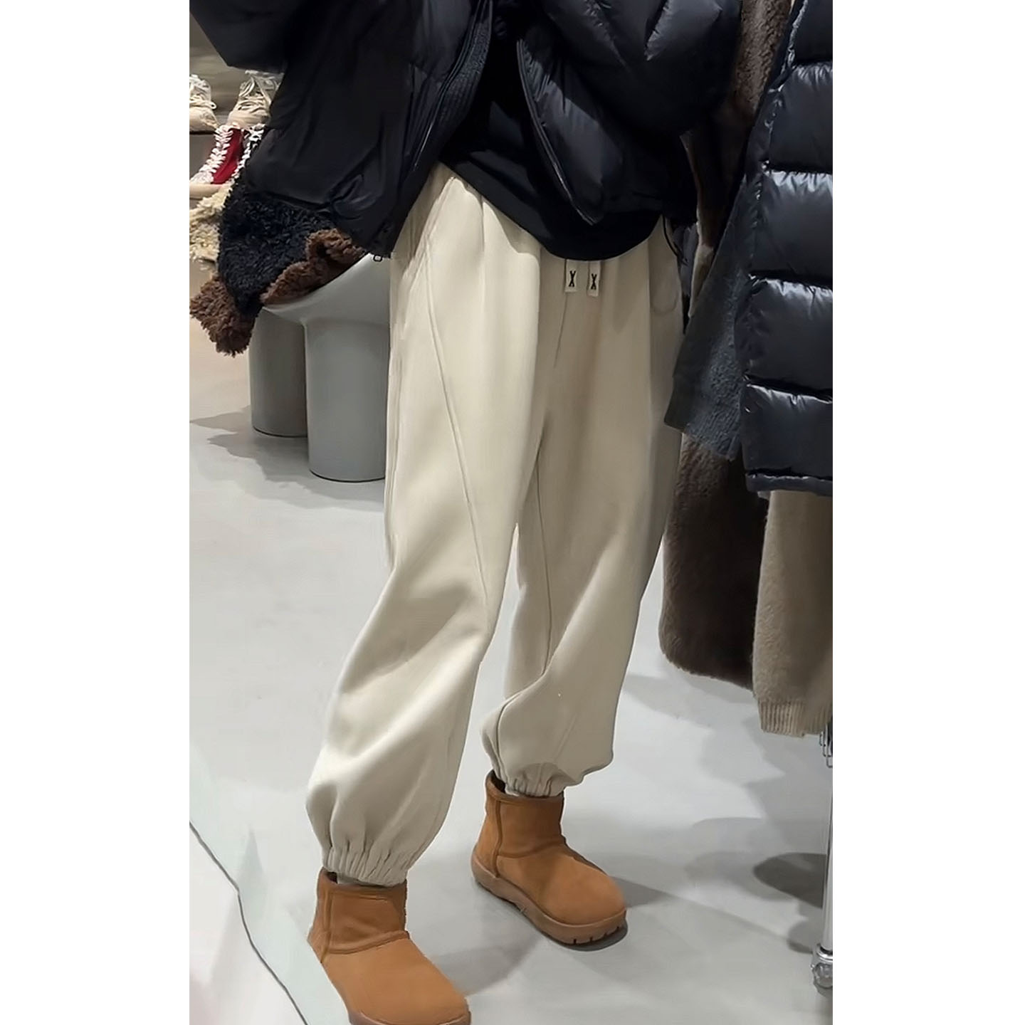 冬季加绒卫裤女显瘦百搭洋气加厚