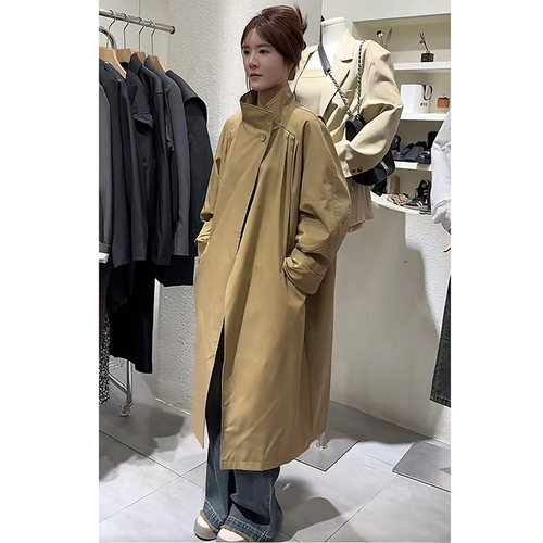 立领中长款欧韩风衣外套女