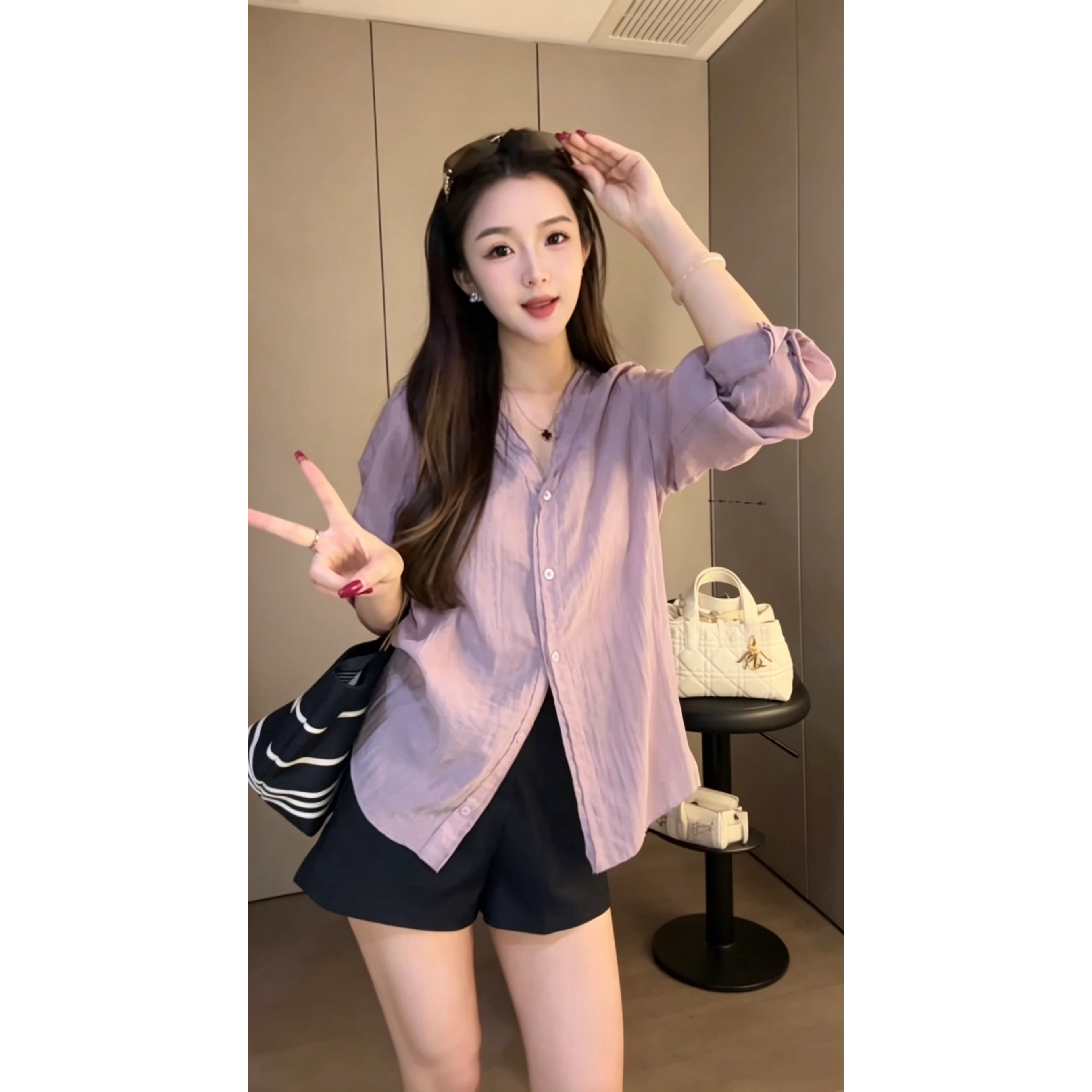 薄款防晒衬衫女夏季百搭韩版宽松图片