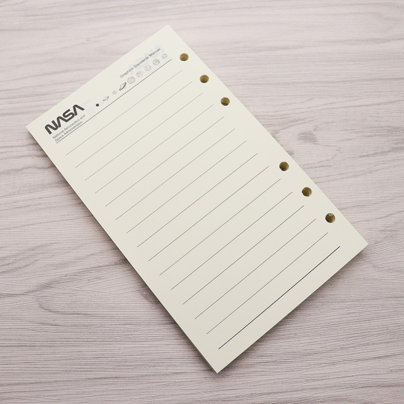 NASA笔记本内页 nasa记事本6孔铝活页纸 宇航员会议本翻页本定制