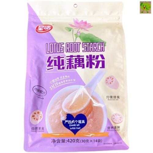皇味纯藕粉420g无蔗糖无添加营养代餐粉低脂小袋装老牌子冲泡即食