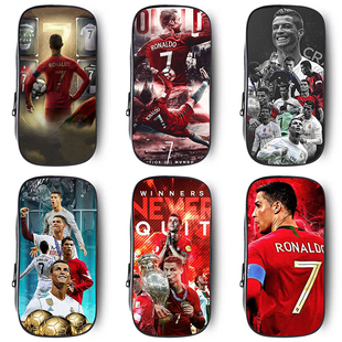 C罗笔袋足球明星罗纳尔多周边新款文具袋铅笔盒高颜值大容量学生