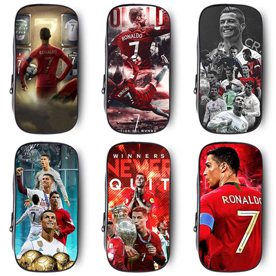 C罗笔袋足球明星罗纳尔多周边新款文具袋铅笔盒高颜值大容量学生