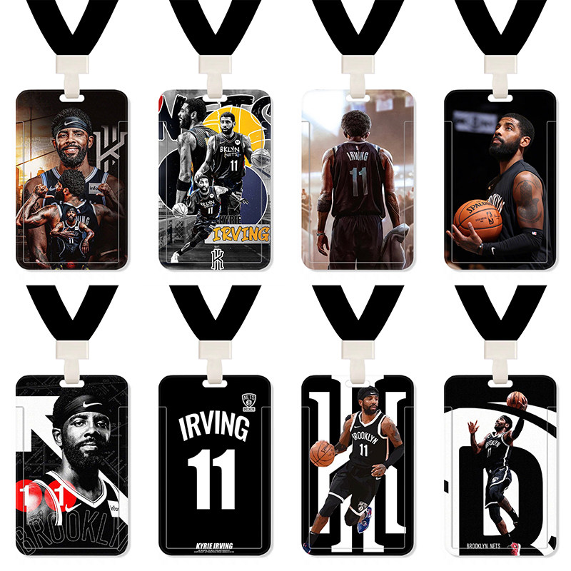 校牌卡套学生饭卡挂绳挂脖滑盖式塑料硬壳胸牌NBA篮网队凯里欧文
