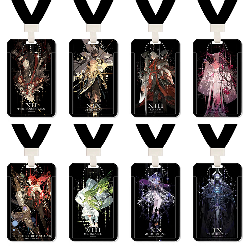 fate/fgo吾王公交卡套带挂绳滑盖式塑料硬壳证件套学生卡校园饭卡