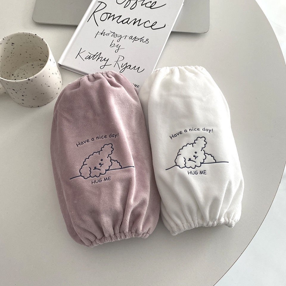 秋冬季成人短款学生防脏护袖头可爱袖套毛绒防污ins套袖韩版袖筒