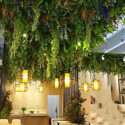 仿真绿植吊顶装饰顶部天花板软装造景网红直播间饭店树藤婚庆假花