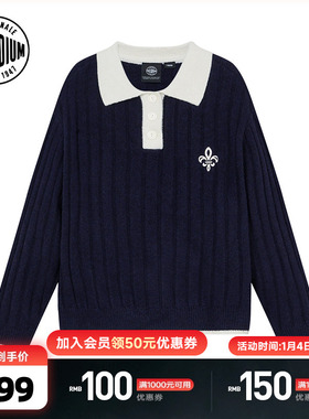 PALLADIUM帕拉丁上装时尚拼色设计女款翻领毛衫1913661