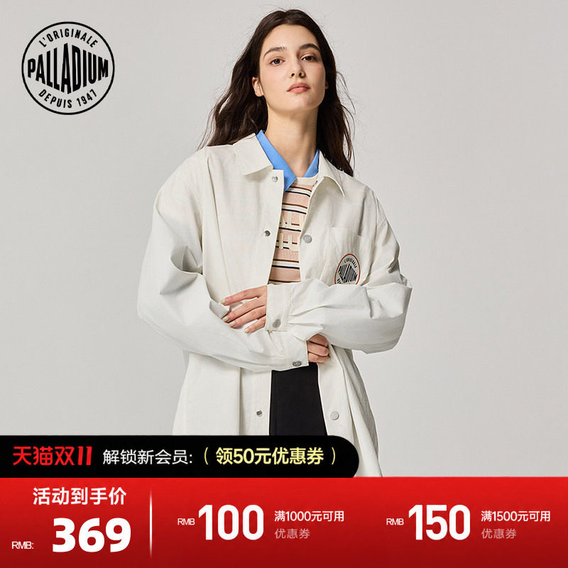 PALLADIUM帕拉丁上装字母印花男女同款纯棉长袖衬衫外套1011888