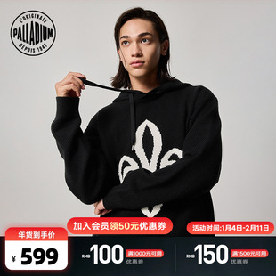 PALLADIUM帕拉丁上装时尚鸢尾花图案男款连帽毛衫1011893