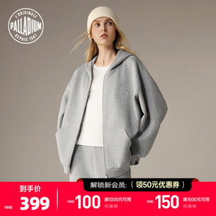 PALLADIUM帕拉丁鸢尾花刺绣女款 连帽卫衣外套1912903 针织拉链开衫