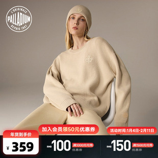 PALLADIUM帕拉丁上装时尚立体胶章女款圆领毛衫1912947