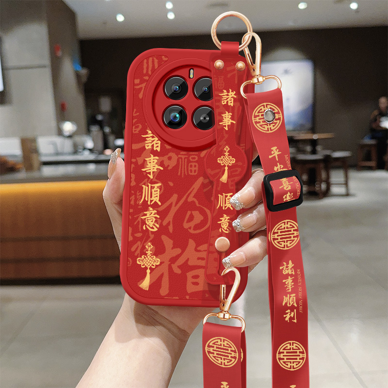 斜挎腕带★小羊皮细腻手感★天使眼镜头保护