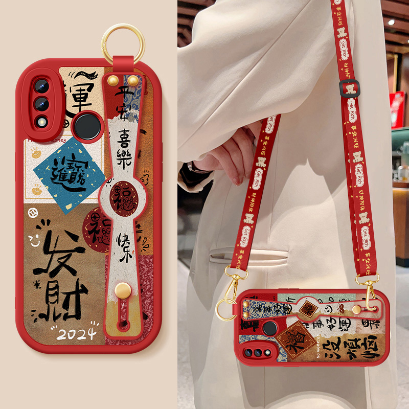 斜挎腕带★小羊皮细腻手感★天使眼镜头保护