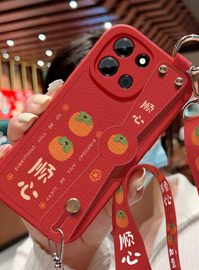 一加Turbo6手机壳新款1加turbo6v小羊皮镜头带防摔超薄1+保护套柿柿顺心带挂绳PLY110硅胶软壳女生PLU110适用