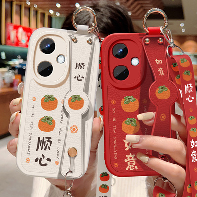 柿柿顺心适用oppok12手机壳k11X新款女k12plus背带斜跨腕带挂绳k12s小羊皮保护套k12x硅胶5G版oppoPHF110软壳
