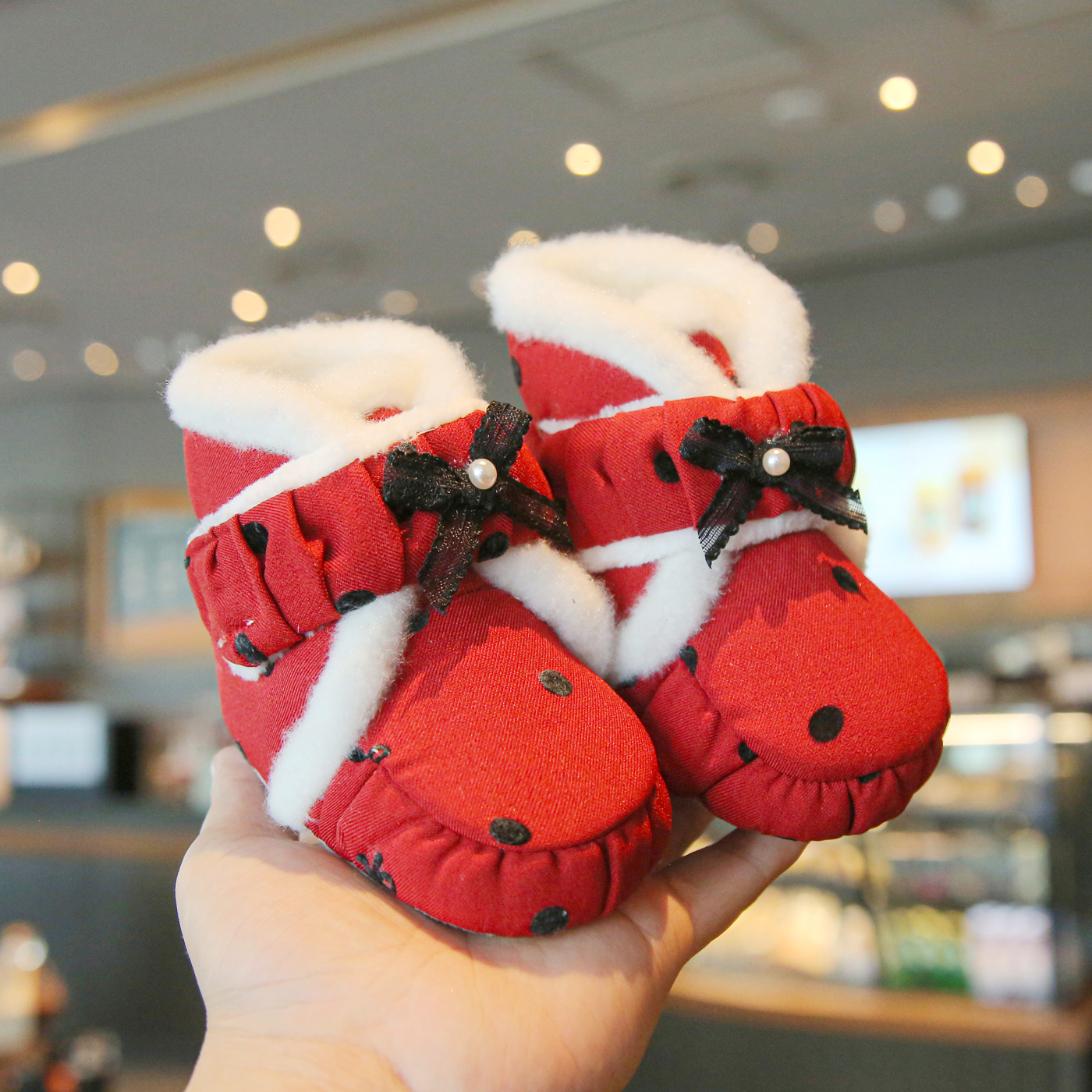 冬季步前婴儿加绒鞋0-1岁男女宝宝软底防滑保暖棉鞋6