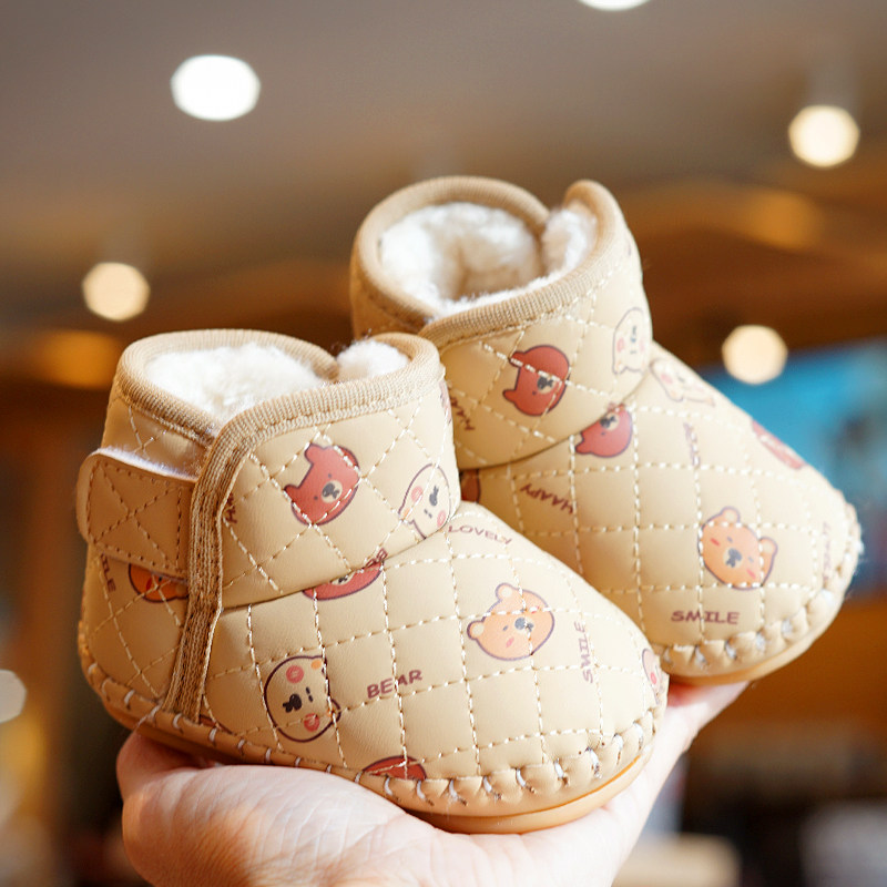 冬季学步鞋防滑软底保暖