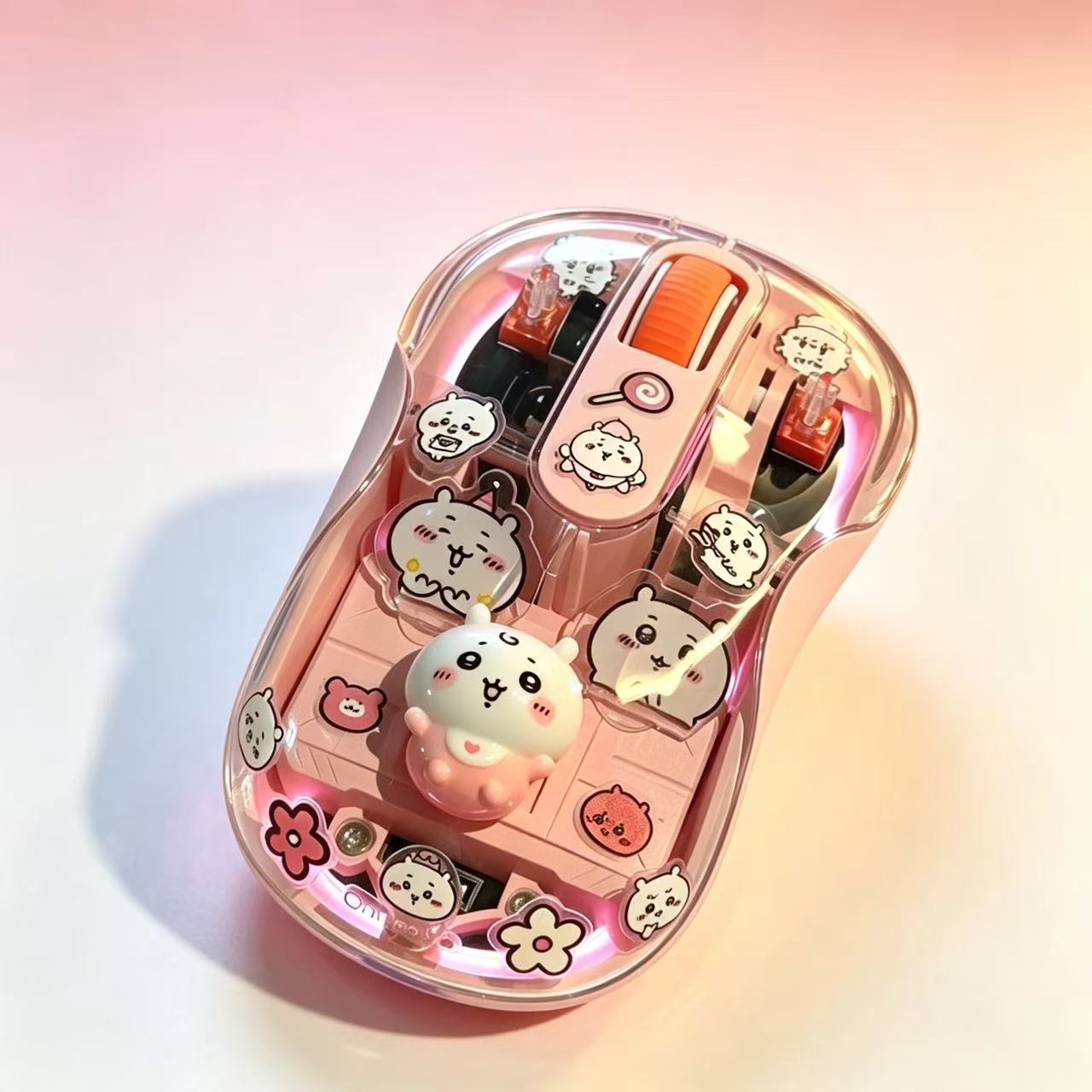 卡哇伊透明无线静音三模鼠标