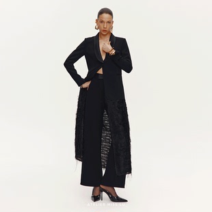 礼服外套 2025秋冬纤细流苏拼接肌理长款 AtelierMissLu 夜莺