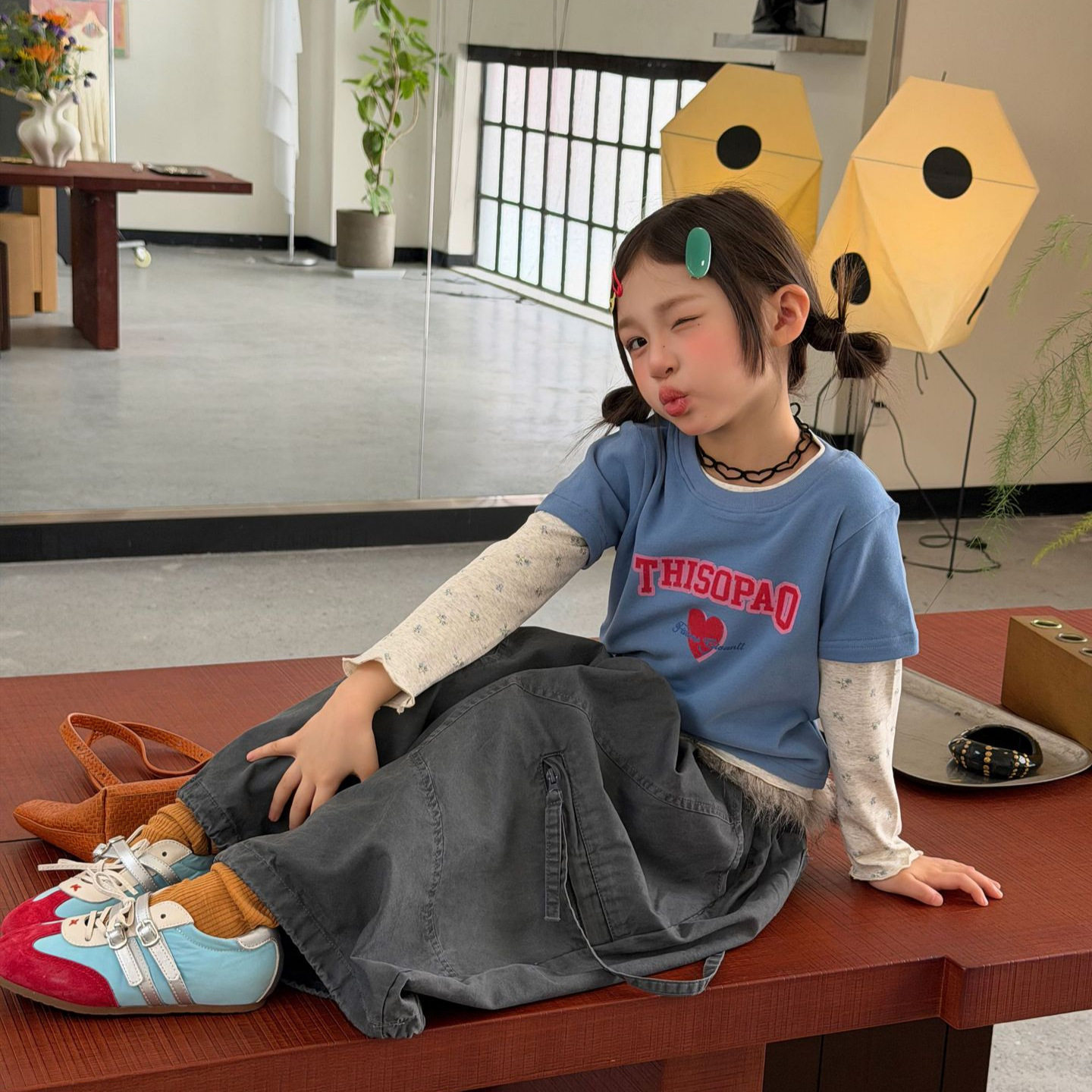 女童秋季卡通长袖打底T恤两件套