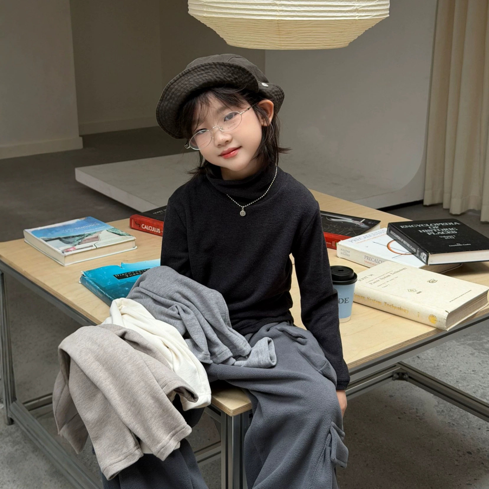 秋冬男童半高领抓绒长袖打底衫