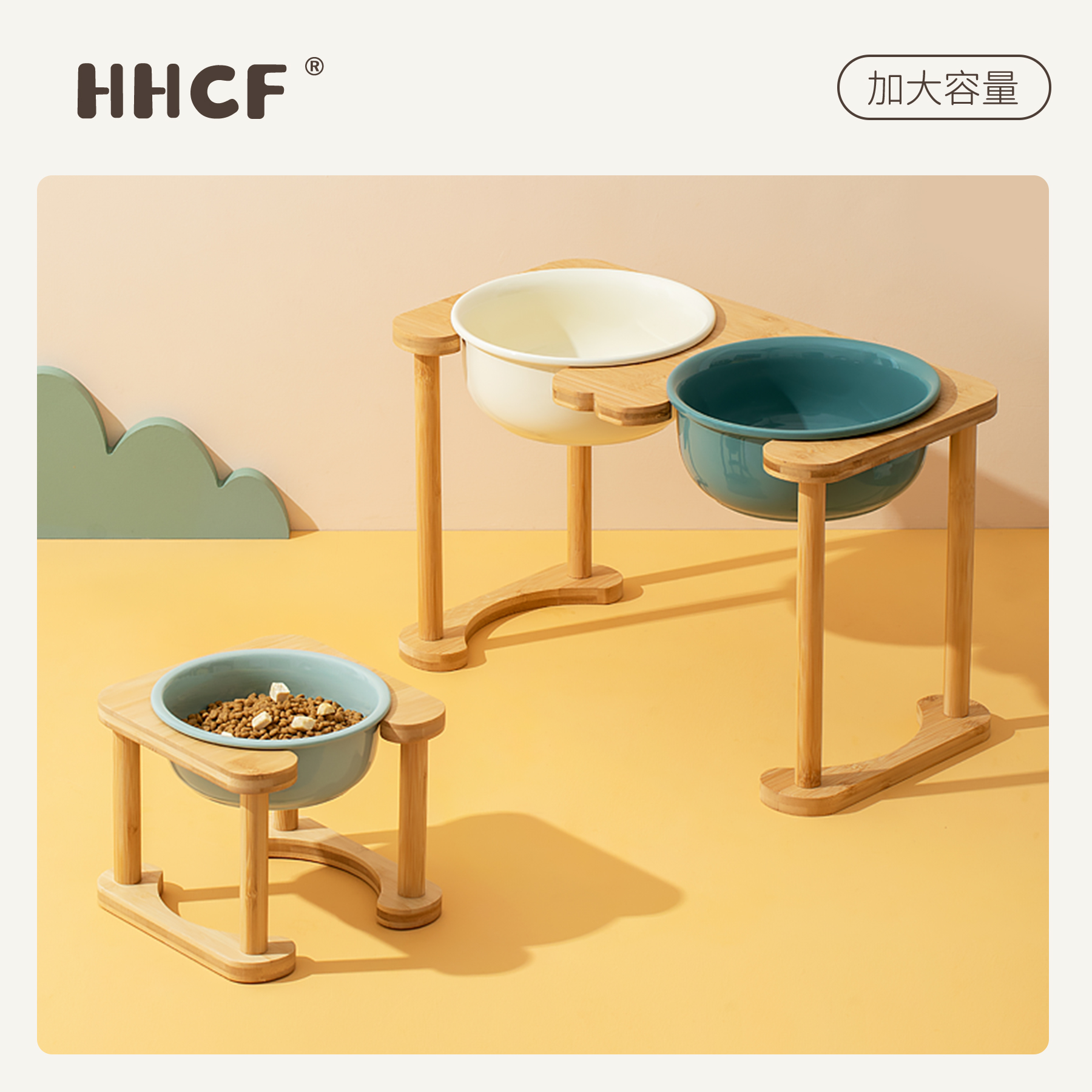 陶瓷狗碗狗食盆双碗大型犬狗粮碗大号水盆护颈金毛防打翻支架狗碗