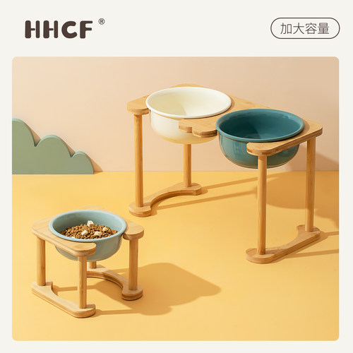 陶瓷狗碗稳固不易打翻保护颈椎