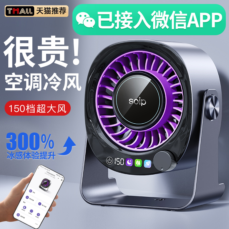 桌面风扇小型电风扇静音办公室桌面2025新款家用空气循环扇便携式