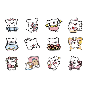 线条小狗可爱墙贴女生公主宝宝儿童玩具区房间布置卧室墙装饰门贴