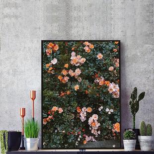 现代轻奢玄关卧室DIY方钻满贴钻钻石画温馨小资蔷薇花小花十字绣