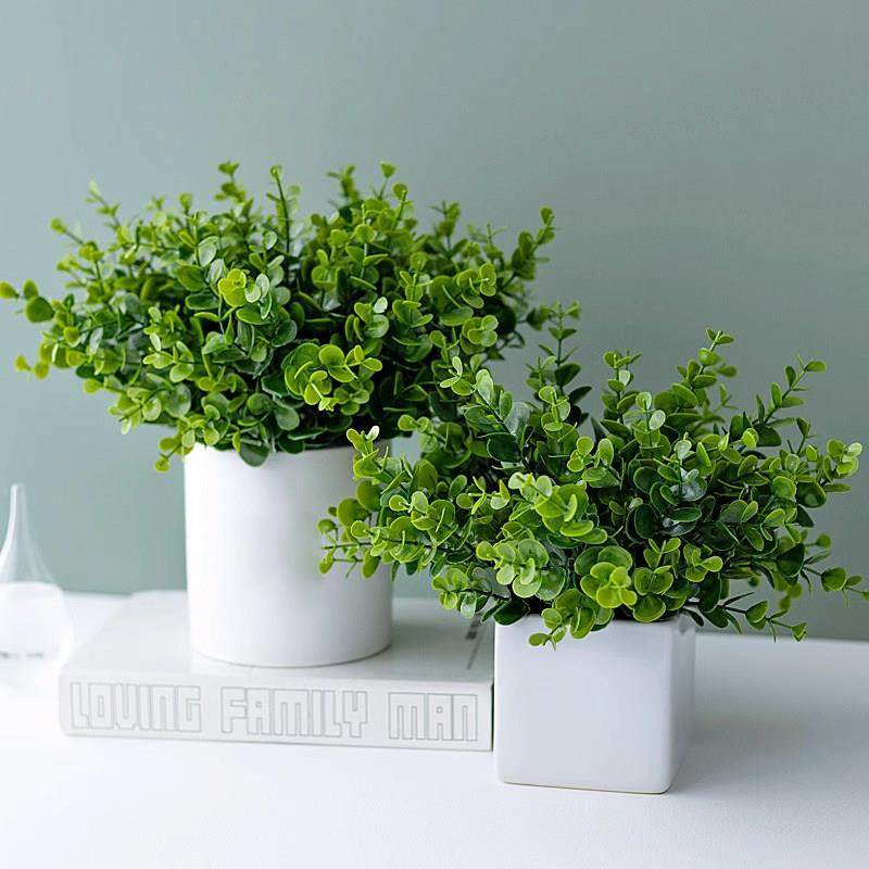 仿真绿植尤加利花艺假花餐桌摆件家居装饰客厅摆设小盆栽多肉绿植,家居饰品,仿真花/假花,淘宝优惠券,粉丝福利购,淘宝优惠卷