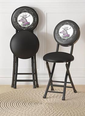 折叠餐椅家用餐桌靠背凳阳台休闲 小椅子书桌书房简约靠椅宿舍座