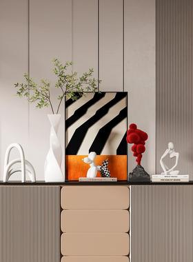 轻奢、高端门厅、高端客厅鞋柜、隔断屏风柜、小众艺术软装