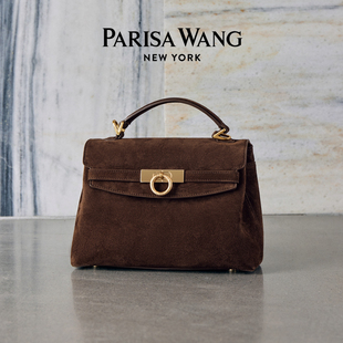Parisa Wang格蕾丝Grace系列小号手提包麂皮头层羊皮超软凯莉包