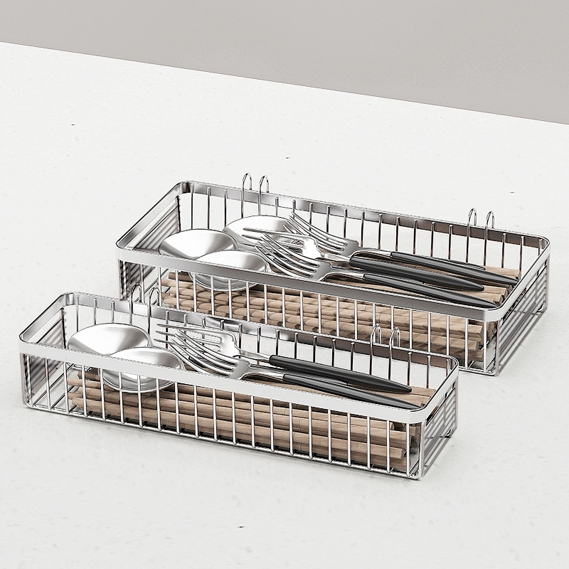 304不锈钢挂钩式筷子篮可进消毒柜洗碗机沥水收纳刀叉筷子盒笼篓