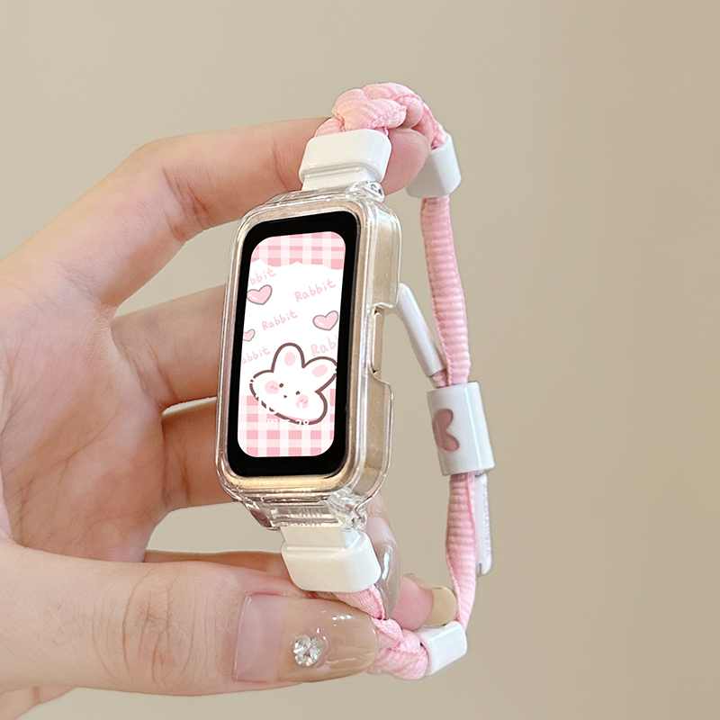 适用华为手环秋冬编织手绳表带