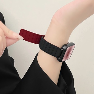 甲硅胶替换带红米Redmiwatch6智能5运动4秋冬男女生高级替换带 磁吸装 适用小米手环10Pro表带8 9Pro手表新款